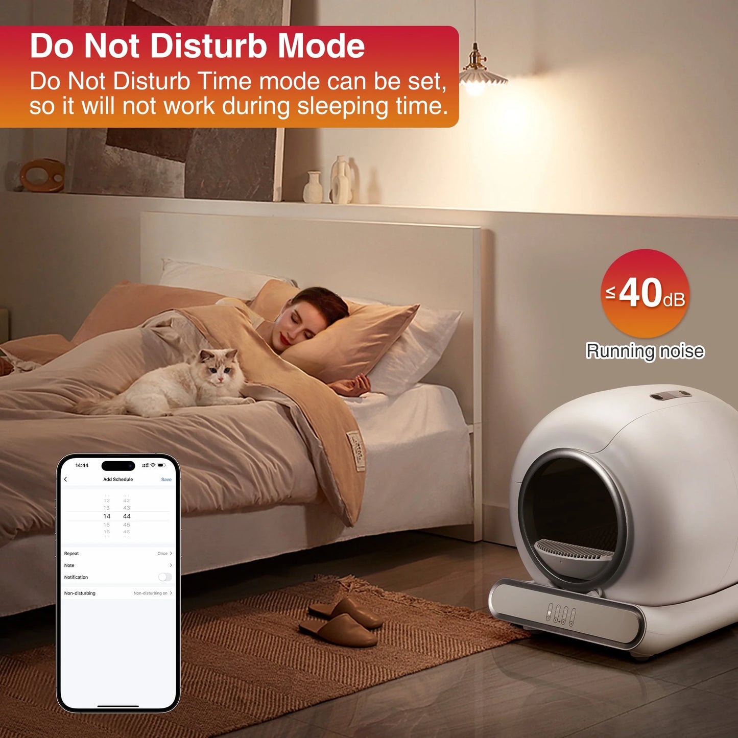 Self Cleaning Cat Litter Box, Automatic Cat Litter Box with APP Control, 65+9L Large Capacity, All-Round Safety Protection, Fully Auto Cleaning, Support 2.4G Wifi Only, 2 Rolls Liner Gift