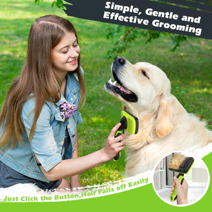 3-Pack Dog Brushes Premium Pet Grooming and Bathing Supplies Green and Black