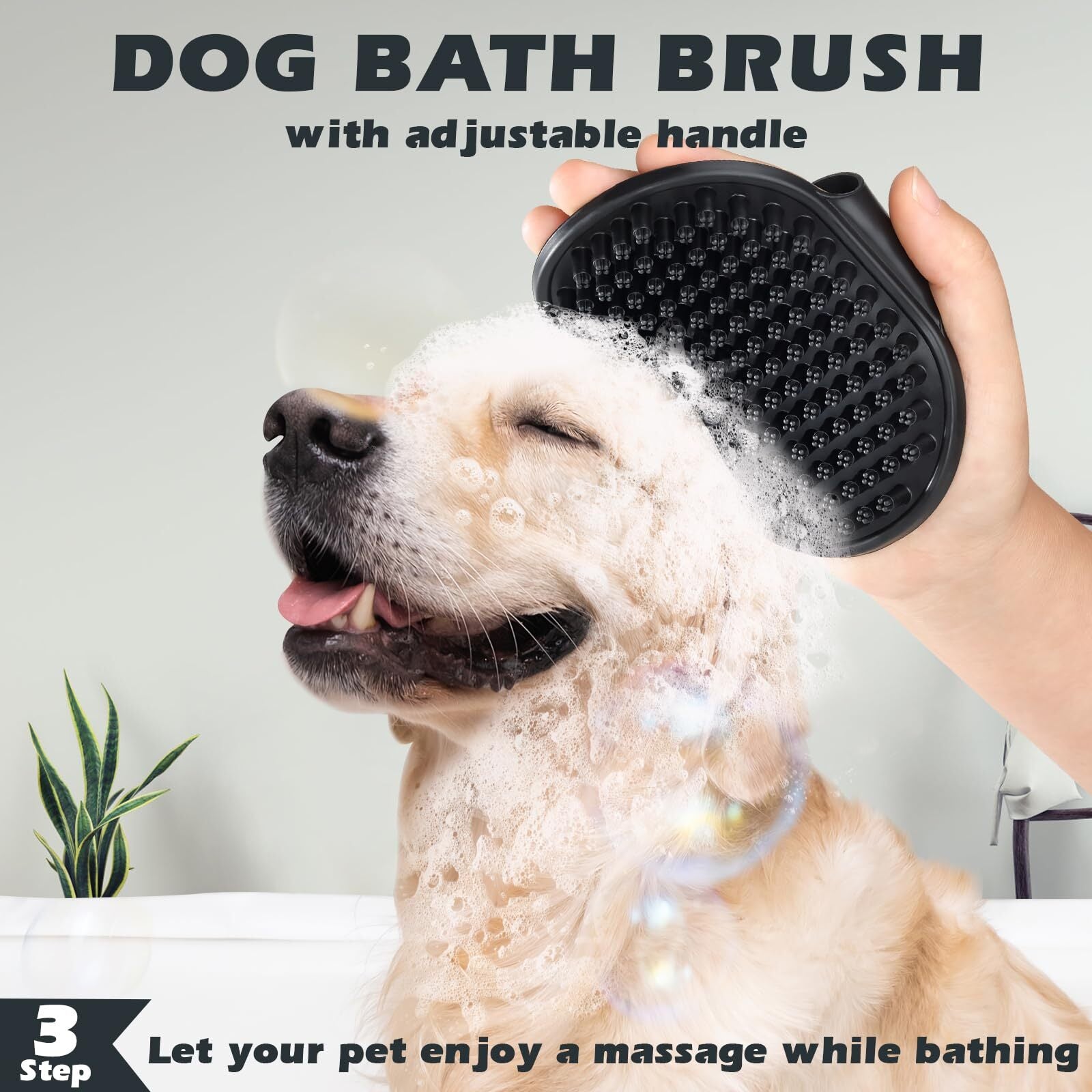 3-Pack Dog Brushes Premium Pet Grooming and Bathing Supplies Green and Black