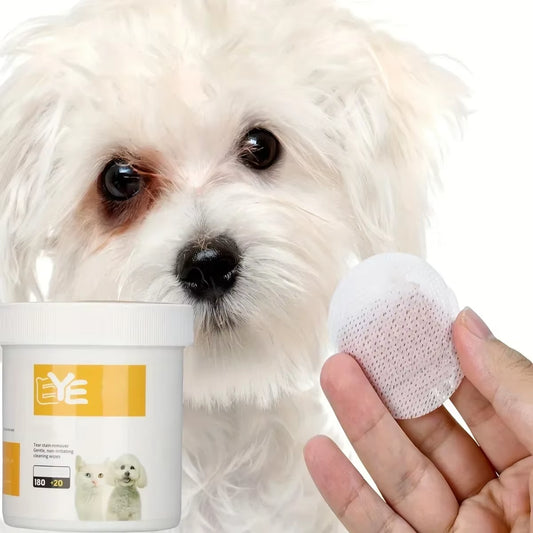 200Pcs Pet Eye Cleaning Wipes, Gentle Tear Stain Remover Wipes for Dogs and Cats, Pet Eye Wash Pads Pet Towel Pet Wipes