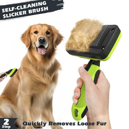 3-Pack Dog Brushes Premium Pet Grooming and Bathing Supplies Green and Black